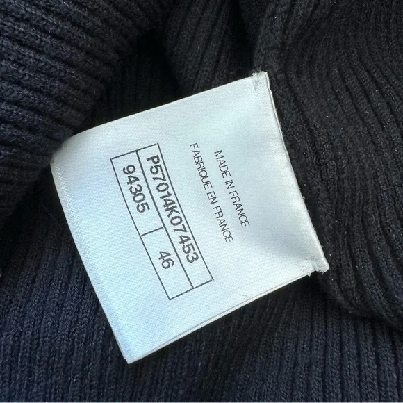 CHANEL black dress Cosmopolite Paneled Knit size 46FR or XL Authentic 5800$